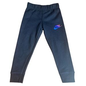 Nike Kids Black Joggers with Multicolor Logo